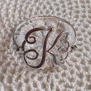 ✨Silver Tone K Initial Bracelet✨
